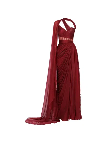Rochie maxi Iris Serban drapată roșu