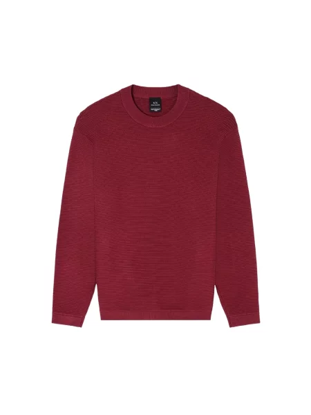 Sweter Armani Exchange z okrągłym dekoltem czerwony