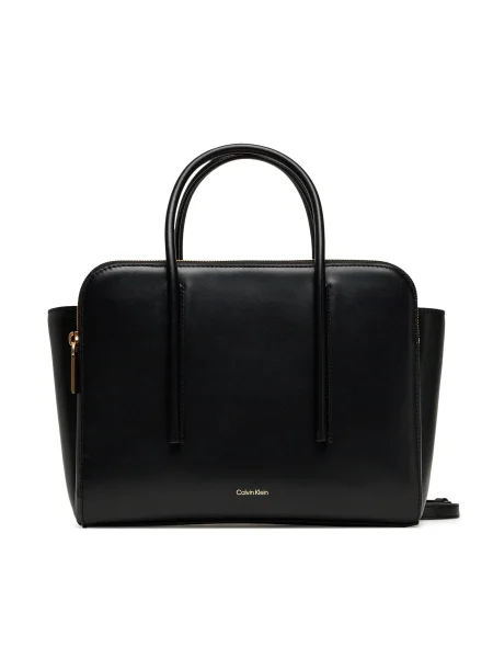 Calvin Klein Kabelka Carryall Mini Leather Tote Bag čierna