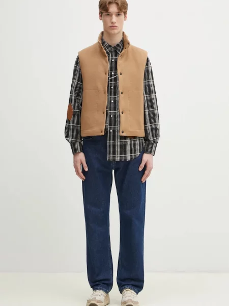 Пухова безрукавка Paul Smith зимова коричневий