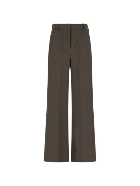 Pantaloni Panicale cu model herringbone maro