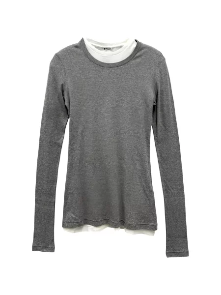 Lung tricou Jil Sander gri