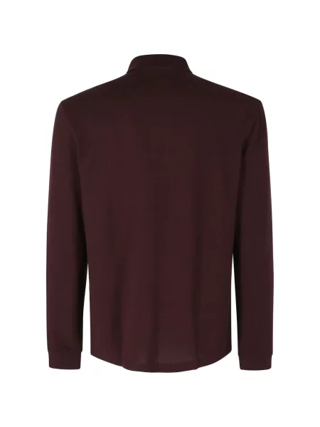 Lung tricou polo Lacoste cu autograf roșu