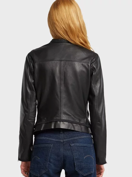 Байкерська шкіряна куртка G-star Raw чорна