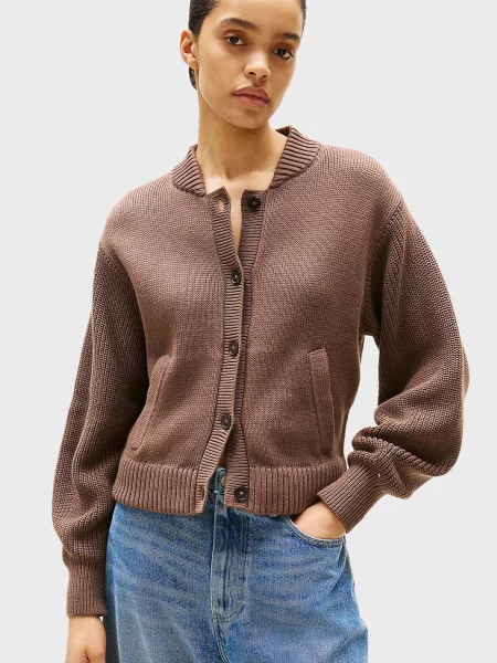 Кардиган Tommy Hilfiger з джерсі коричневий