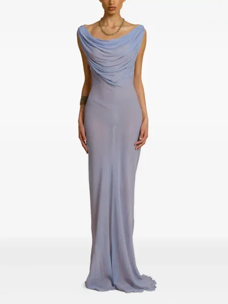 Maksi sukienka maxi Arcina Ori garniturowa niebieska