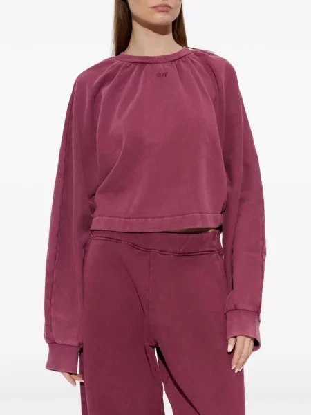 Decupat hanorac Off-white cu autograf alb