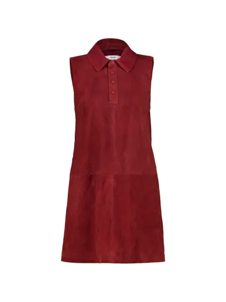 Rochie mini Frame din piele de căprioară roșu