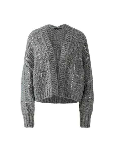 Dzianinowy sweter Oui szary