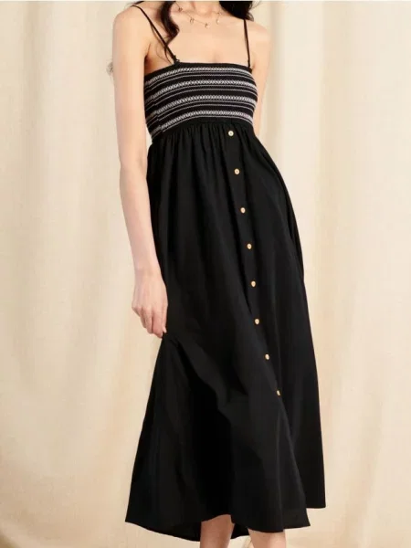 Сукня міді з ґудзиками чорний