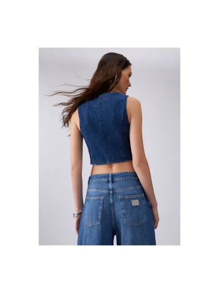 Liu Jo vestă pentru femei din denim albastru