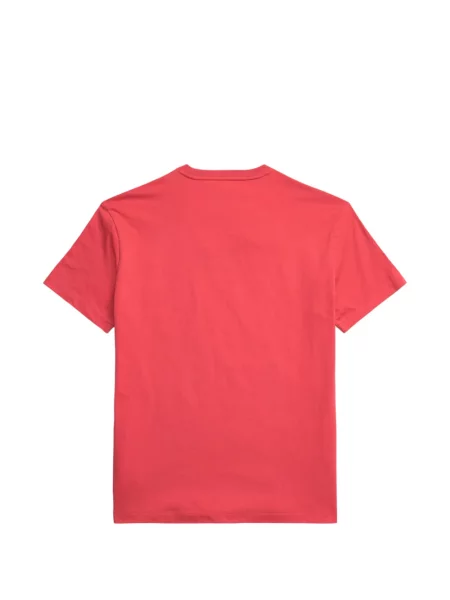 Tricou polo Polo Ralph Lauren cu glugă cu blană cu broderie roșu
