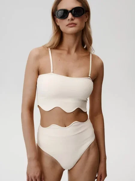 Undress Code biustonosz kąpielowy Chic Bikini Top żółty miękka miseczka beżowe