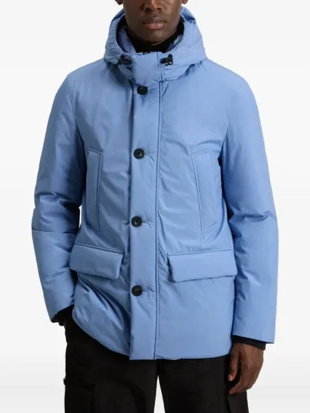 Geacă Woolrich cu glugă albastru