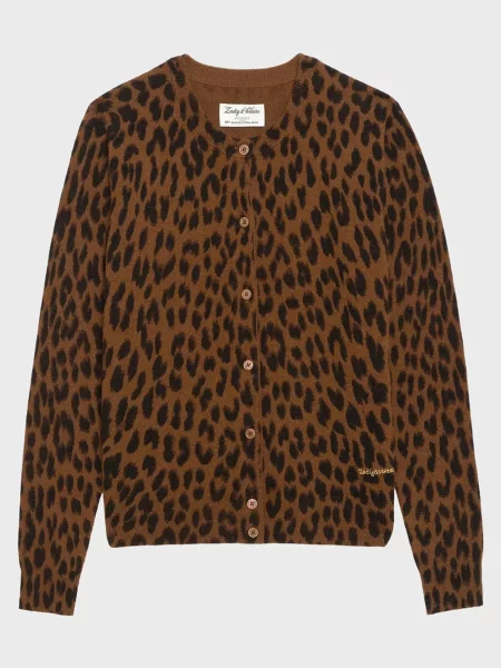 Шерстяной кардиган Zadig&voltaire коричневый
