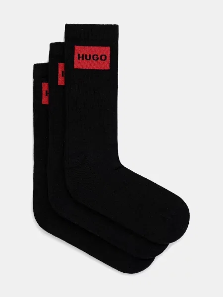 HUGO Дълги чорапи черен