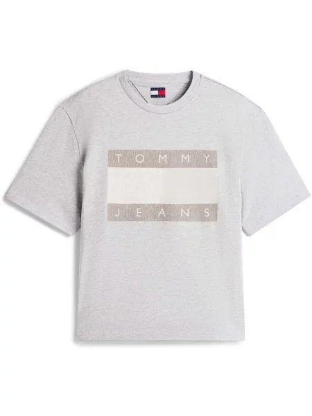Majica Tommy Jeans s izlizanim efektom siva