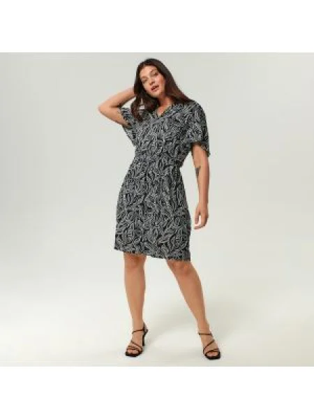 Sinsay Vzorované mini šaty Černý