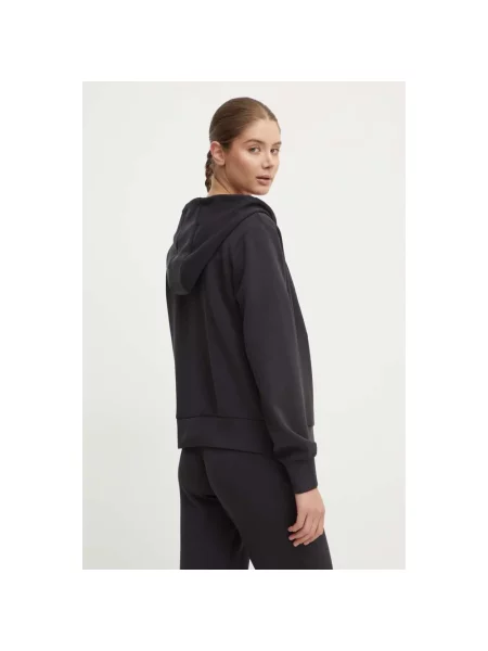 Guess bluza OLYMPE z kapturem gładka czarny