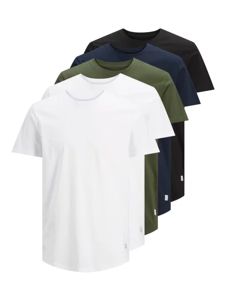 JACK & JONES Majica JJENoa mornarska / temno zelena / črna bela