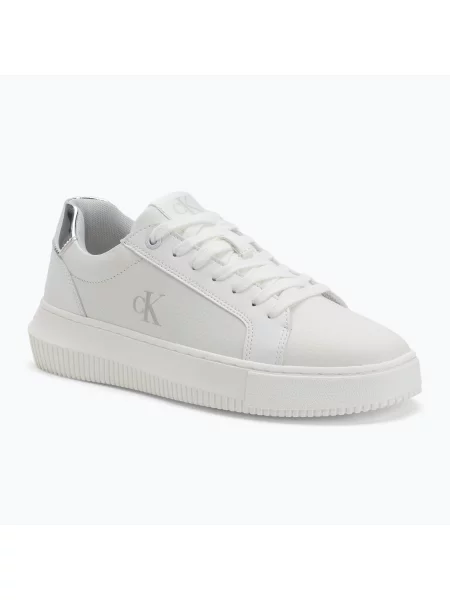Buty Calvin Klein Chunky Cupsole Low Mg bright white/silver białe