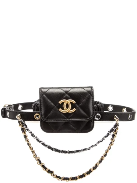Prošívaná diamant kabelka Chanel Pre-owned černá