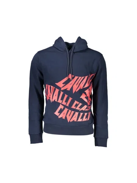 Bluza z kapturem Cavalli Class z kapturem niebieska
