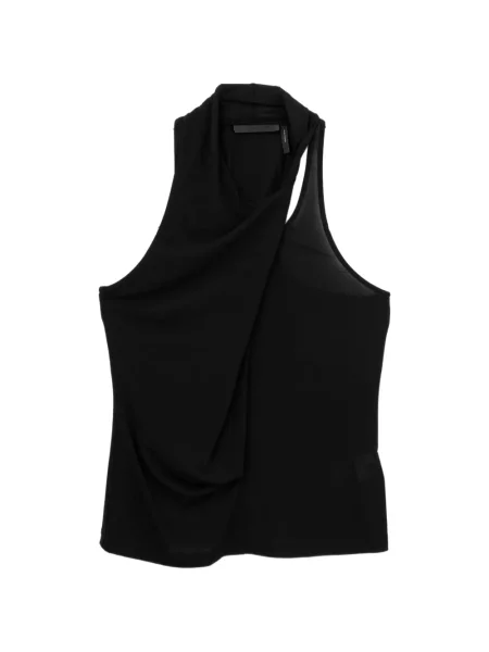 Top Helmut Lang drapat cu gât halter negru
