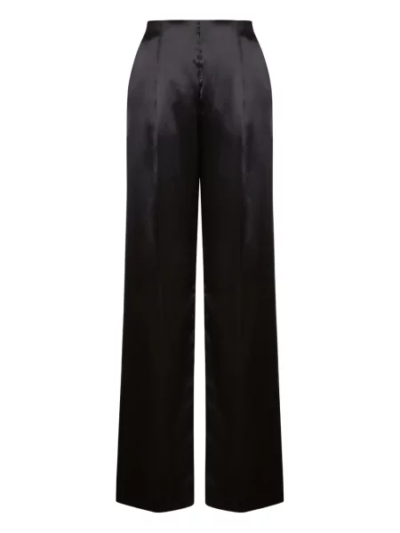 Pantaloni cu talie înaltă Alberta Ferretti din satin negru