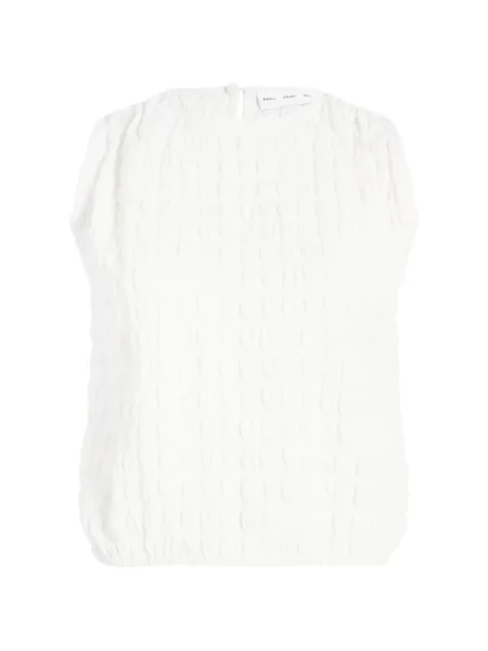Top Proenza Schouler White Label cu decolteu rotund alb