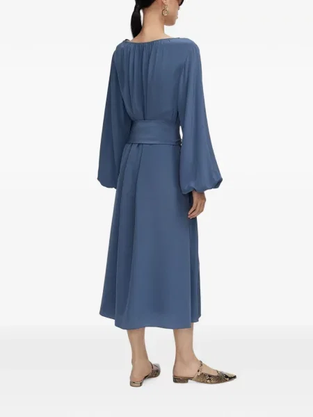 Rochie midi Joseph de mătase albastru