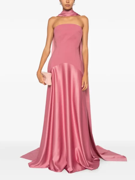 Rochie maxi Solace London fără bretele roz