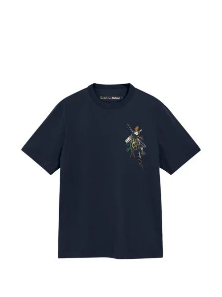 Tricou Barbour cu imagine albastru