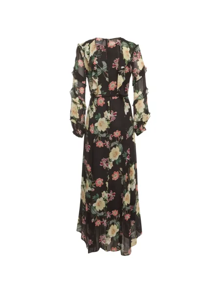Rochie maxi Nicholas cu model floral cu imagine negru