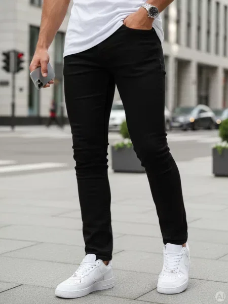 Spodnie jeansowe slim fit Dstreet czarne