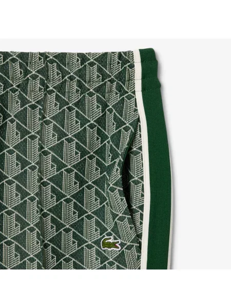Lacoste Spodnie Dresowe Paryż Z Monogramem Regular Fit Zielone szary