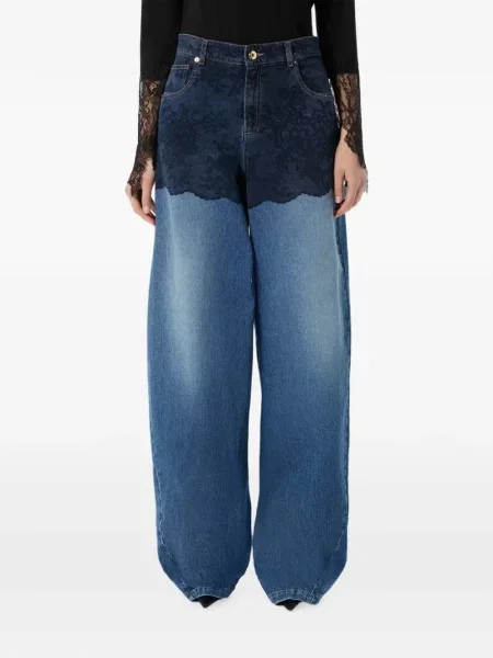 Blugi Blumarine cu imagine din dantelă albastru