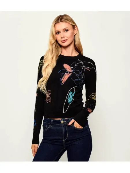 Desigual Pulóver kék / homár fehér fekete