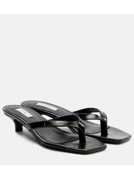 Chiloți tanga Toteme din piele verde