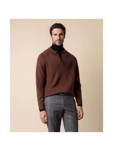 Sweter Brooks Brothers wełniany brązowy