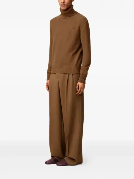 Sweter Ami Paris brązowy