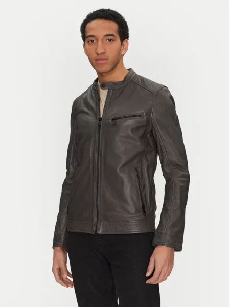 Usnjena jakna Mustang siva