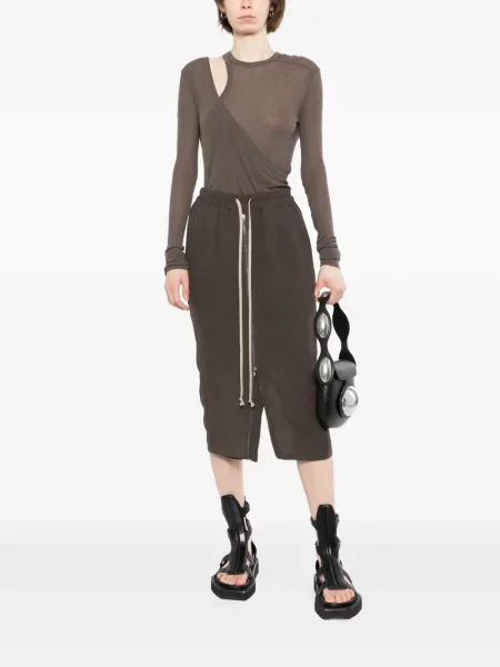 Fustă midi Rick Owens maro