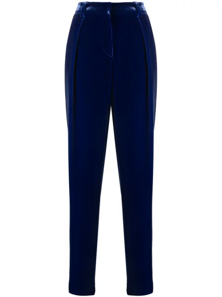 Pantaloni Giorgio Armani de catifea albastru