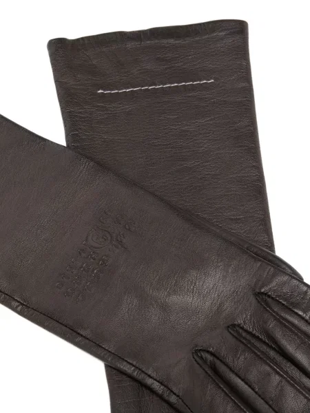Mănuși Mm6 Maison Margiela din piele maro