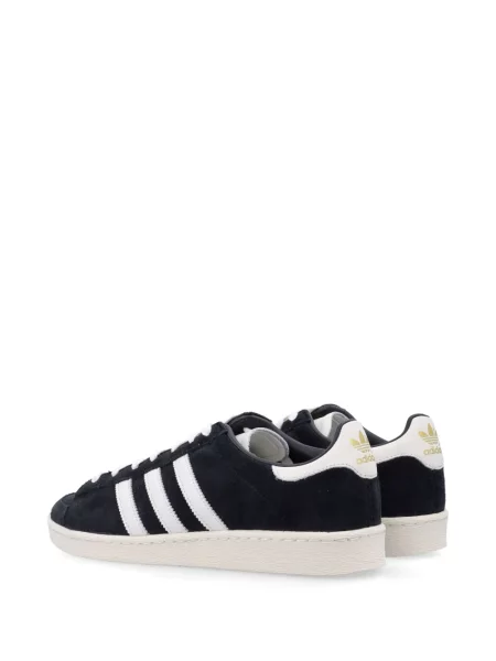 Pruhované fleecové kalhoty Adidas s výšivkou černé