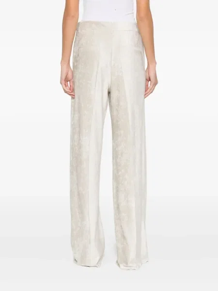 Pantaloni Marella de catifea cord alb