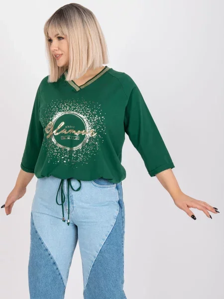 Bluză Fashionhunters verde