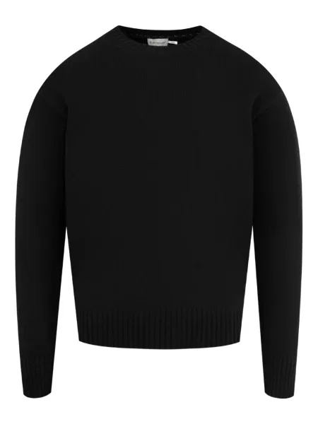 Kerek nyakú szvetter Moncler fekete