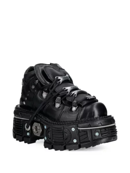 Sneakerși New Rock cu platformă cu autograf negru